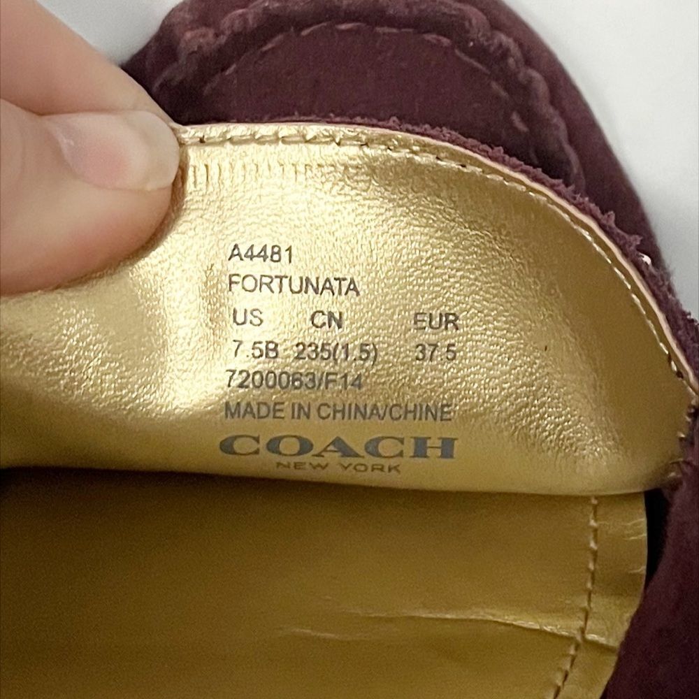 Coach Fortunata Driving Moccasin Flats Enamel Horse Bit Maroon Size 7.5 NWOB - Picture 6 of 6